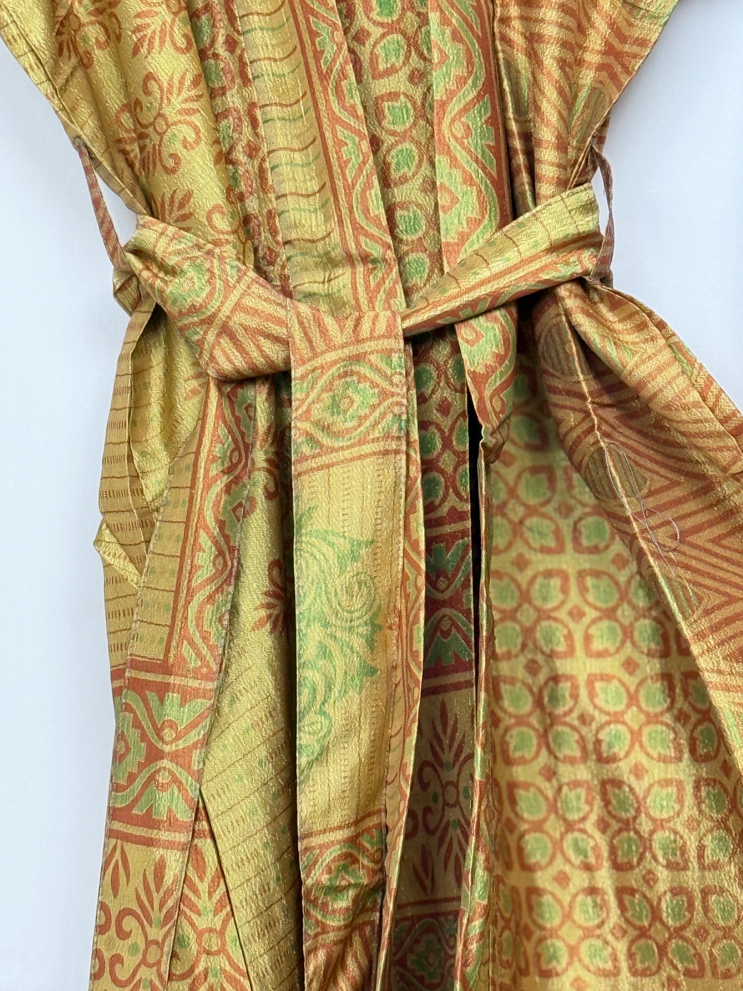 Vintage Saree Silk Kimono / Duster - Long