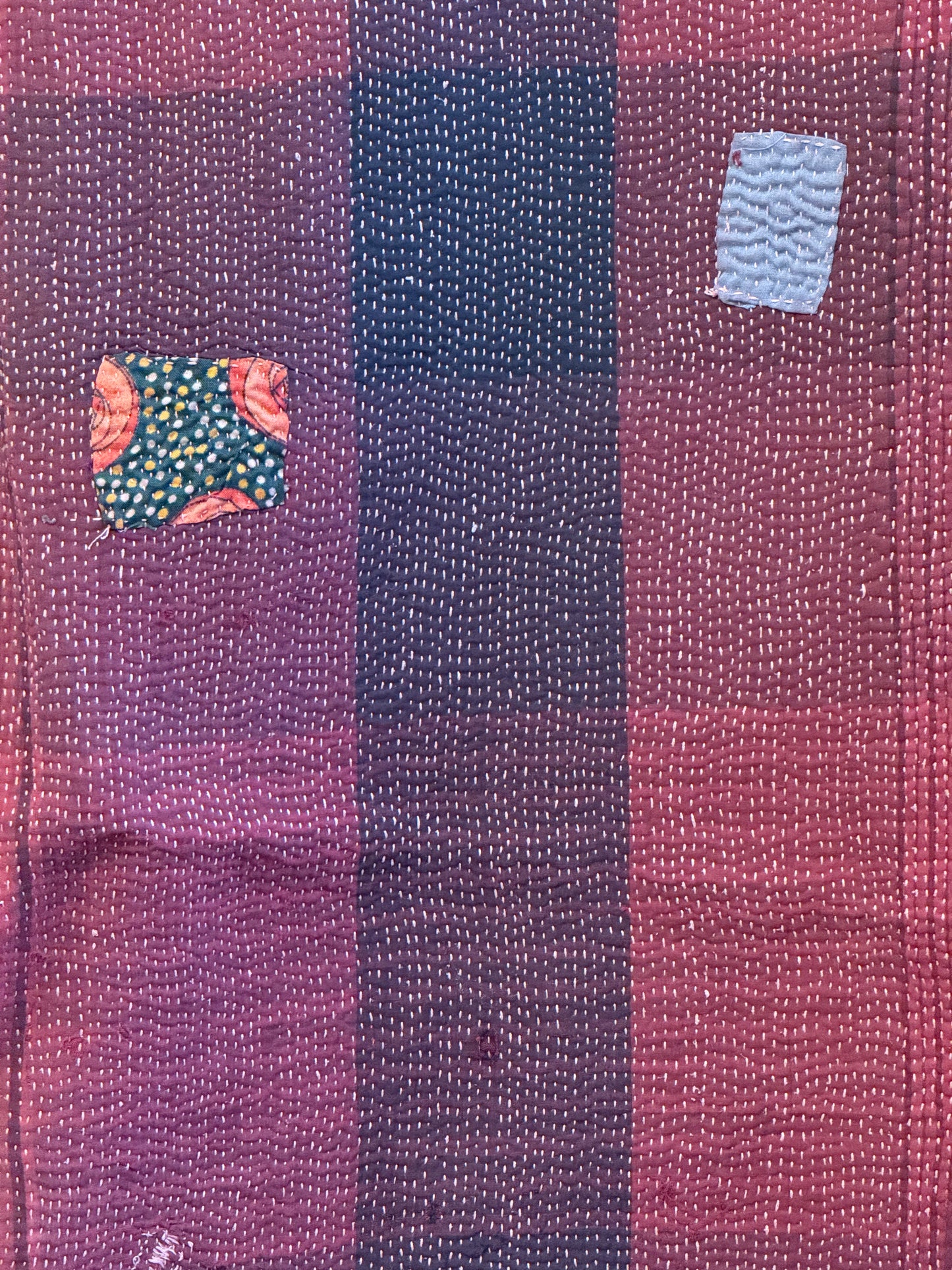 A Finestitch Kantha Quilt with Ajrakh over-print