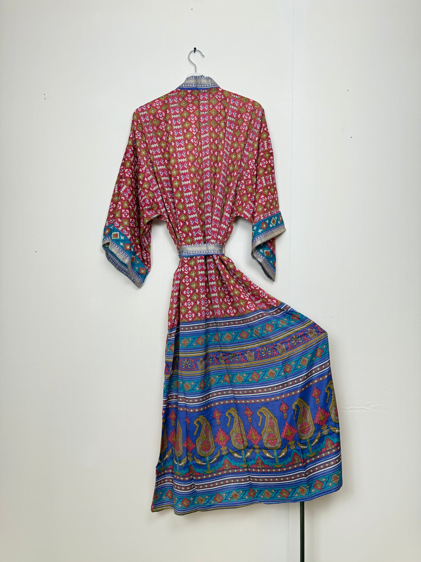 Vintage Saree Silk Kimono / Duster - Long