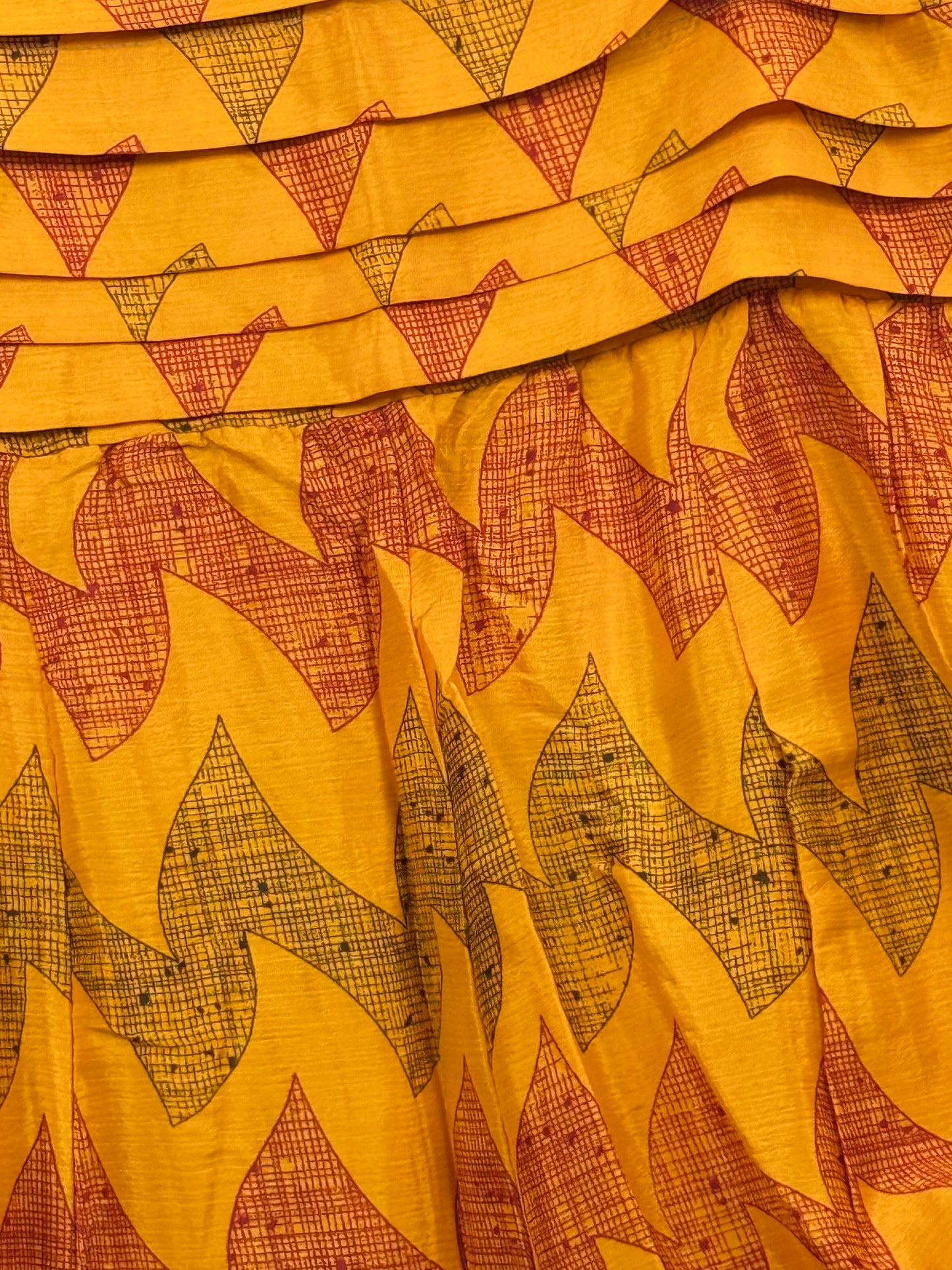 Vintage Saree Silk Pleated Skirt