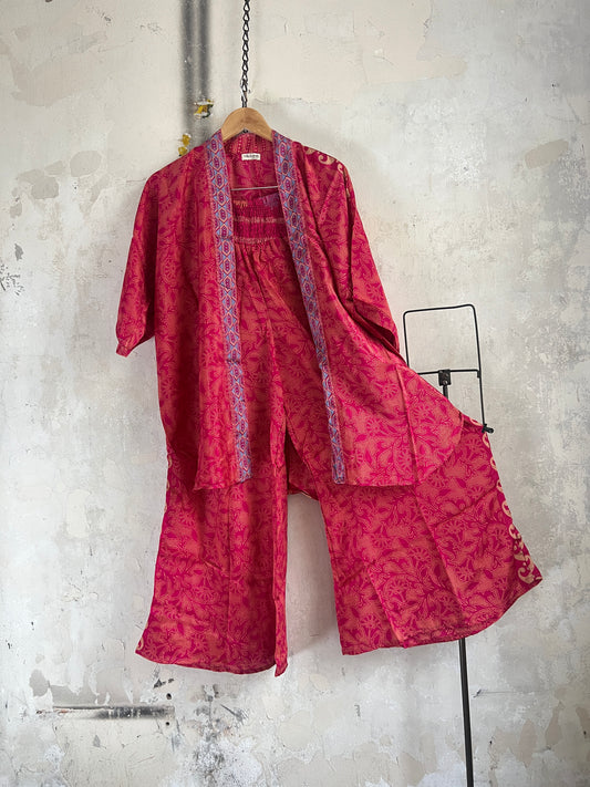 Vintage Silk Trousers & Shirt Co-ordinated Set