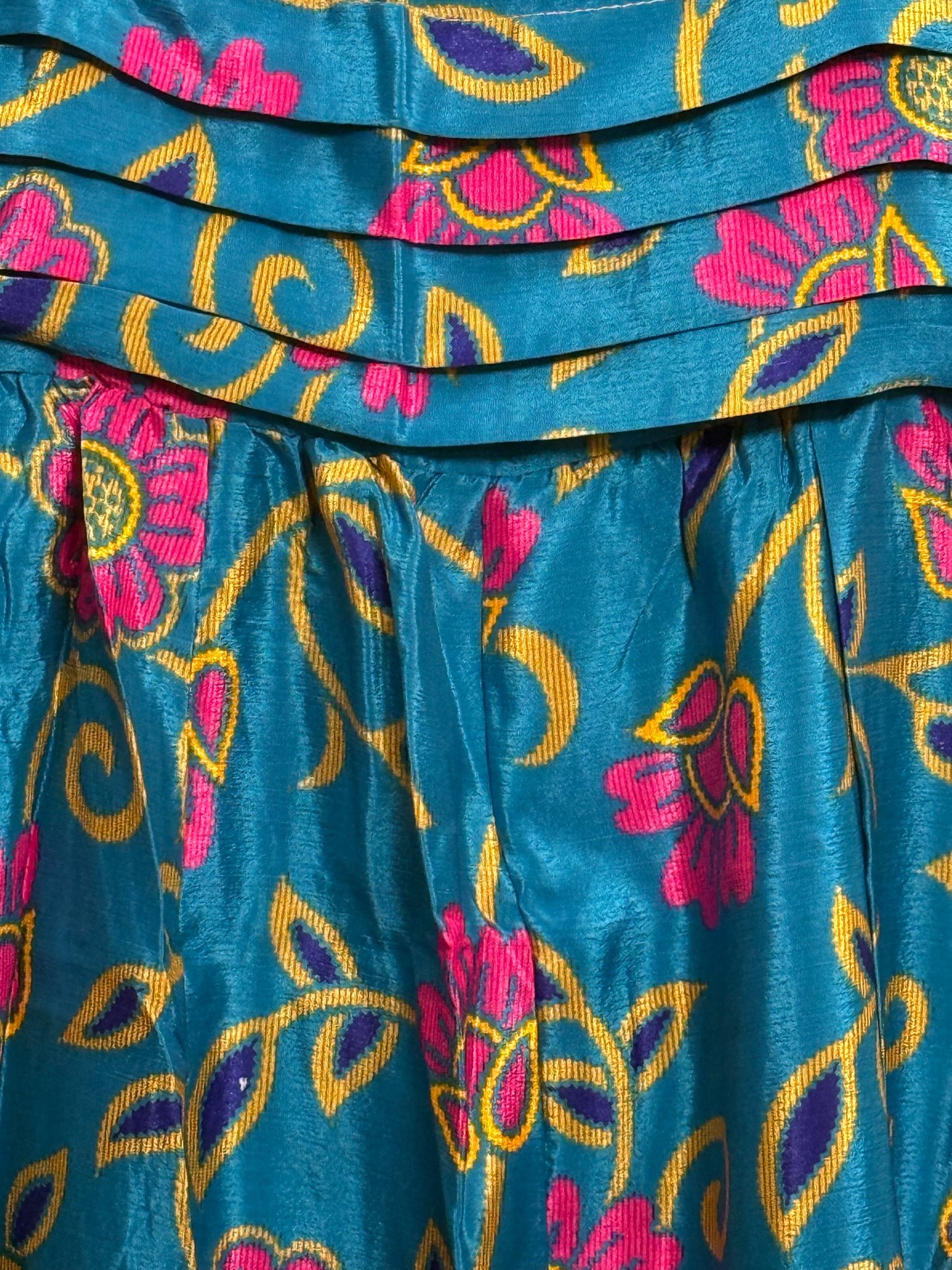Vintage Saree Silk Pleated Skirt