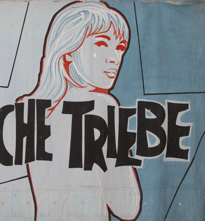 1960s German Hand Painted Cinema Banner - Unersättliche Triebe