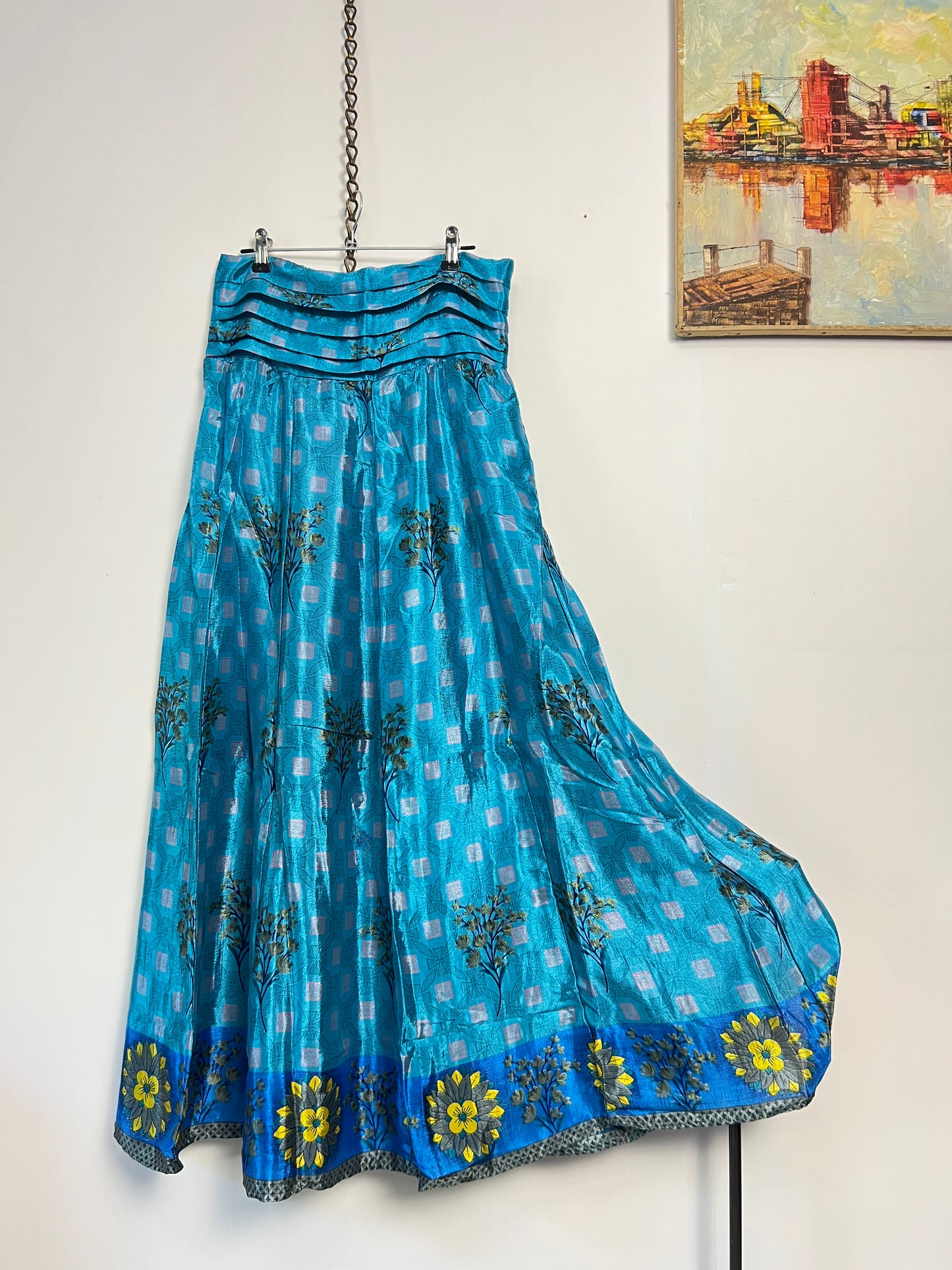 Vintage Saree Silk Pleated Skirt