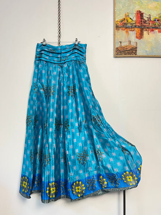 Vintage Saree Silk Pleated Skirt