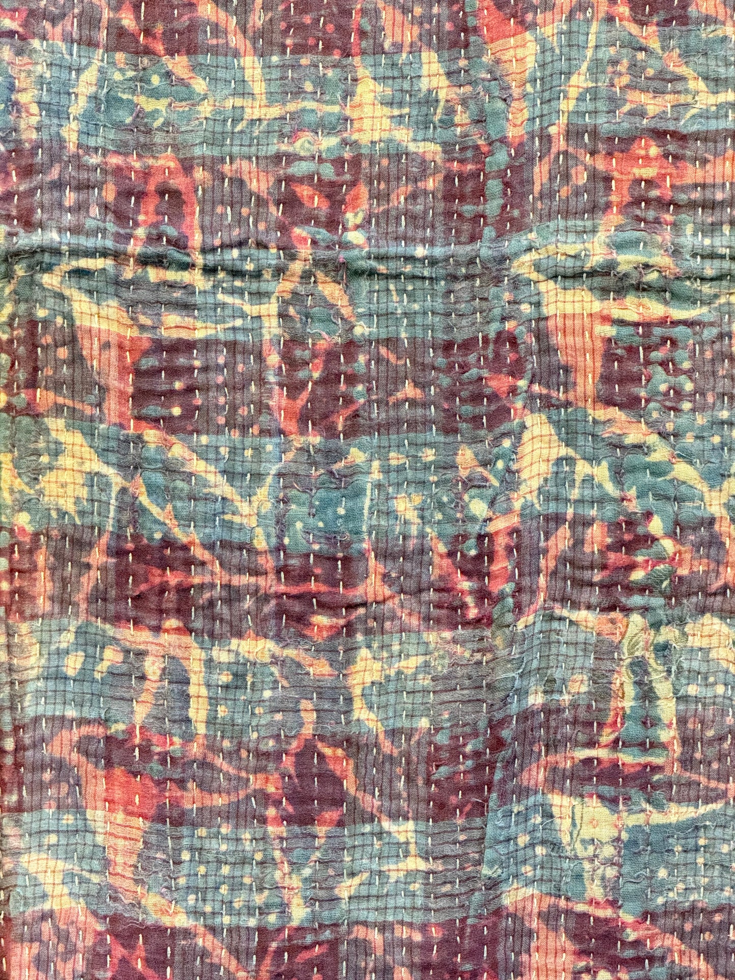 A Finestitch Indigo Kantha Quilt with Indigo over-print.