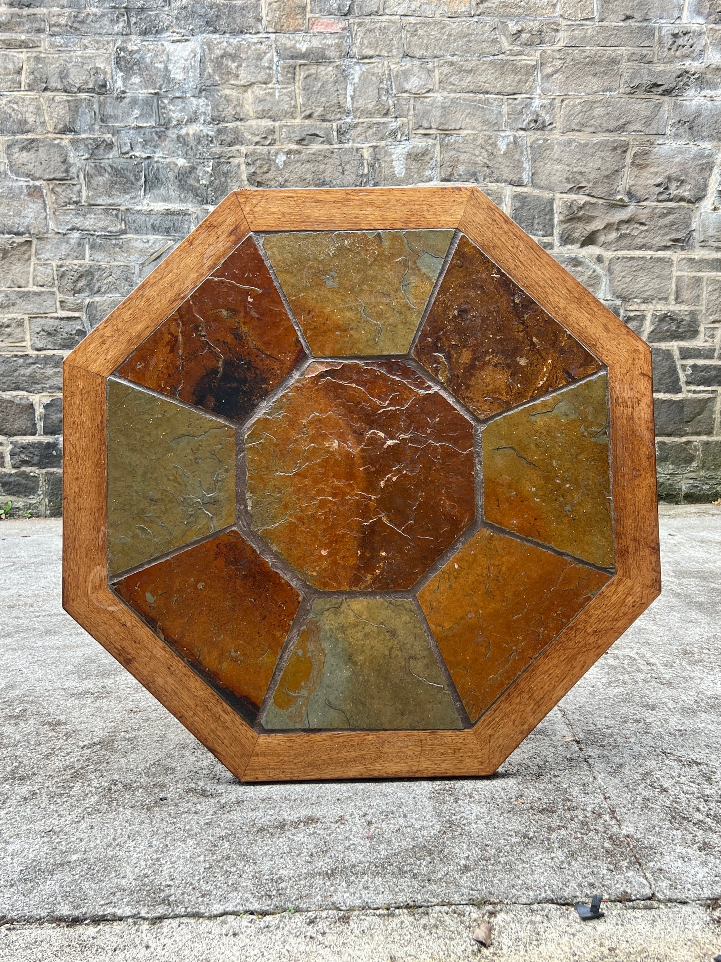 1970’s Teak & Slate Octagonal Coffee Table
