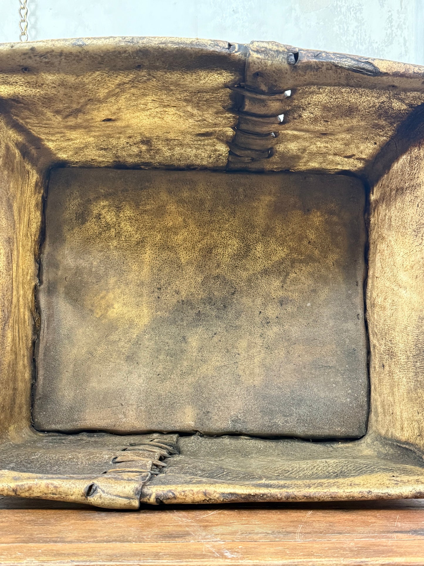 19th Century Buffalo Rawhide Mill Bucket - No 1