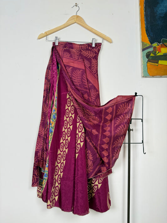 Vintage Saree Silk Wrap Skirt