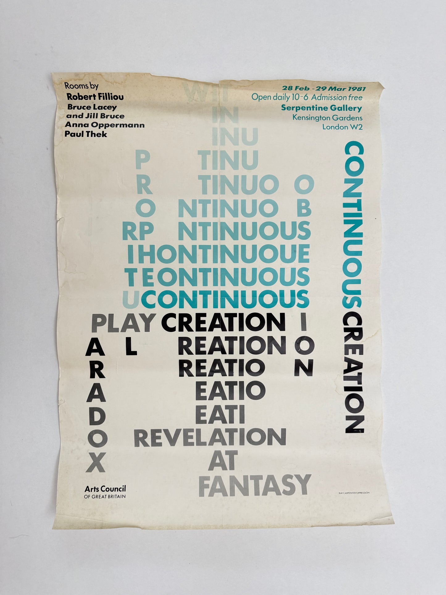 Continuous Creation, Serpentine Gallery 1981 | Art Poster
