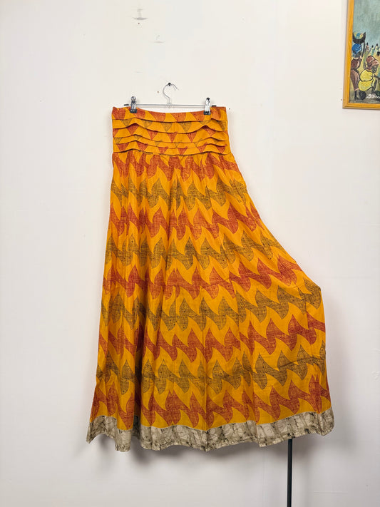 Vintage Saree Silk Pleated Skirt