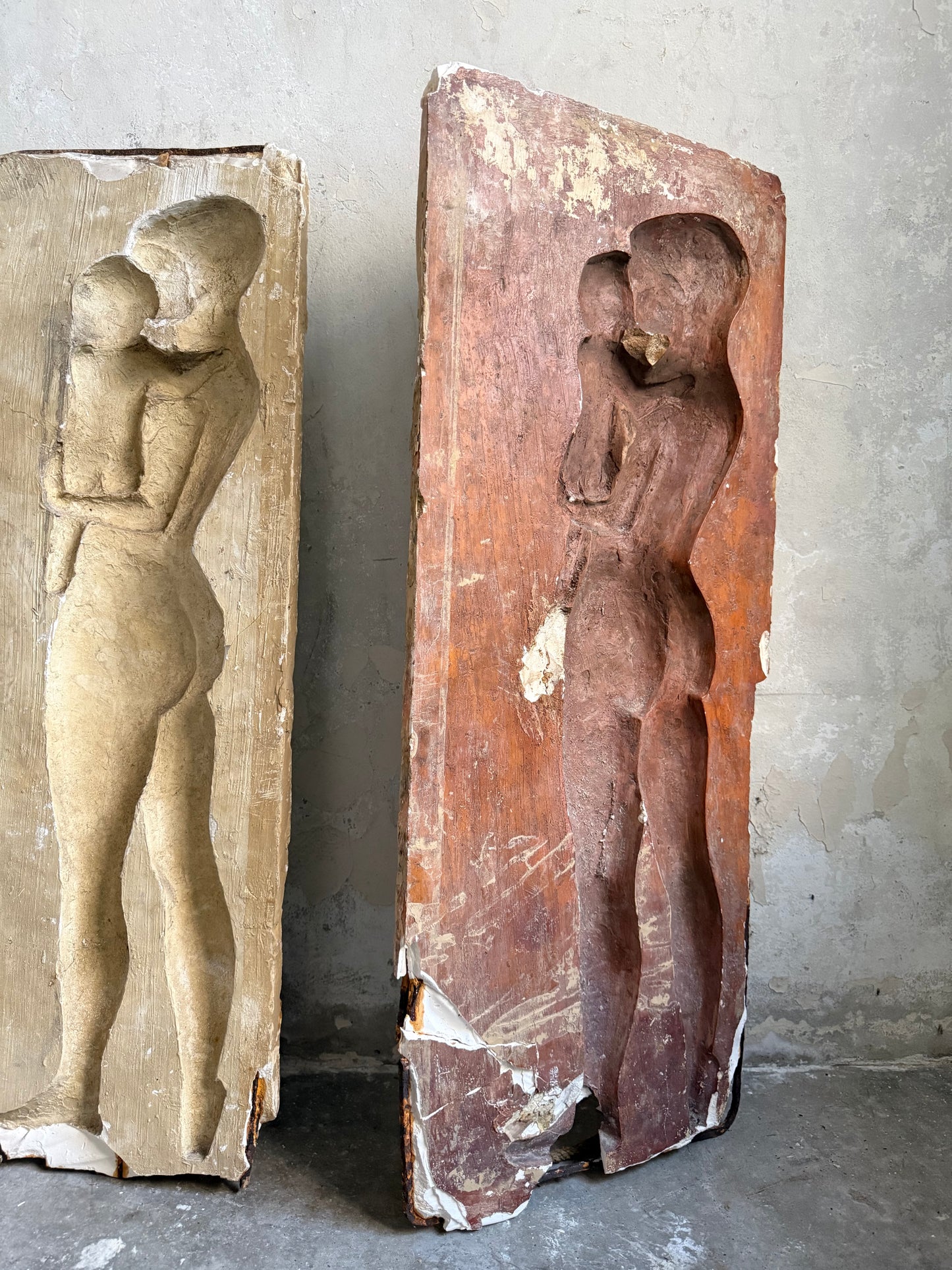 A Pair of Mother & Child Plaster Casting Moulds