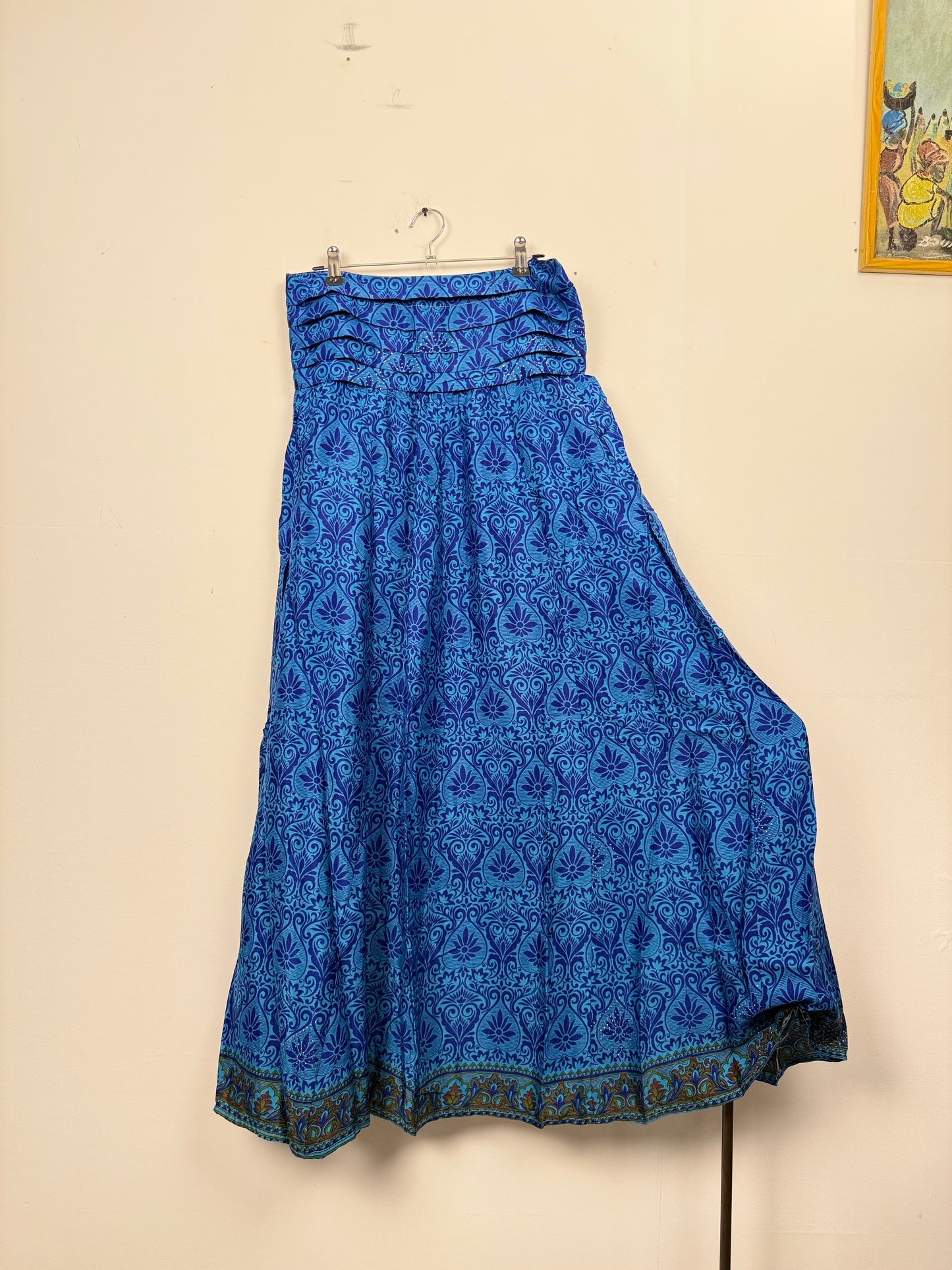 Vintage Saree Silk Pleated Skirt