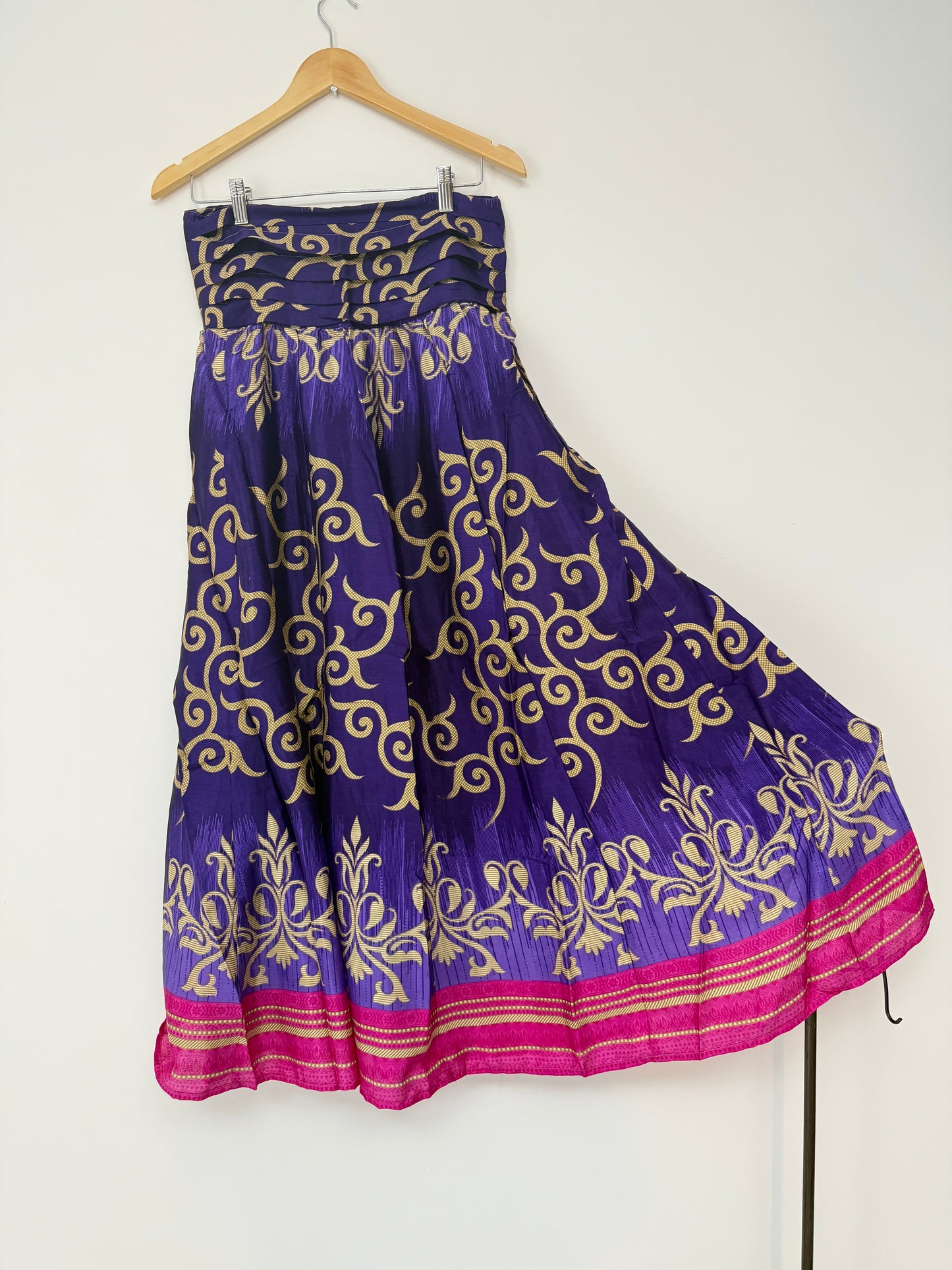 Vintage Saree Silk Pleated Skirt