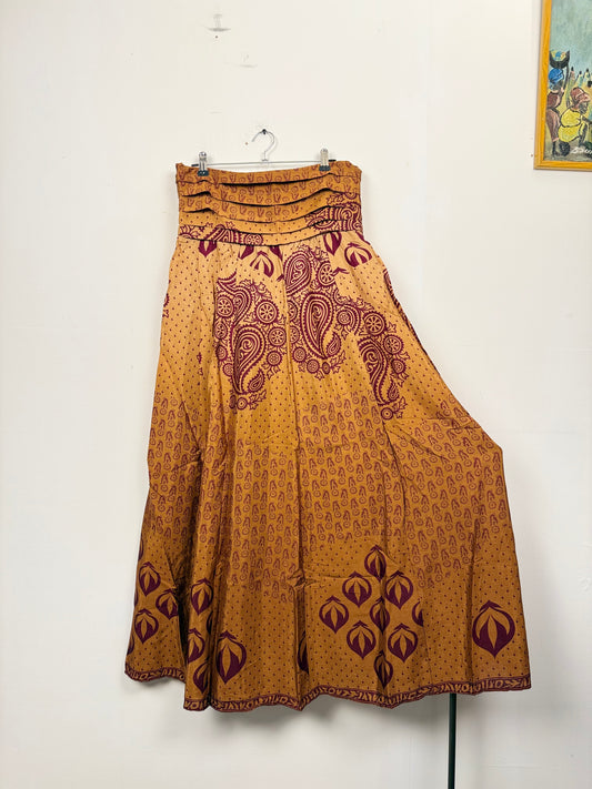 Vintage Saree Silk Pleated Skirt