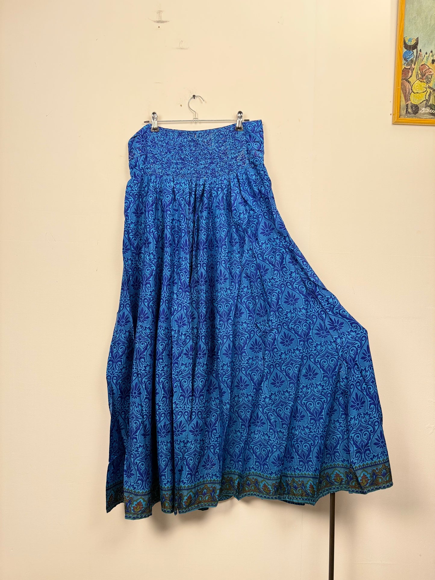 Vintage Saree Silk Pleated Skirt