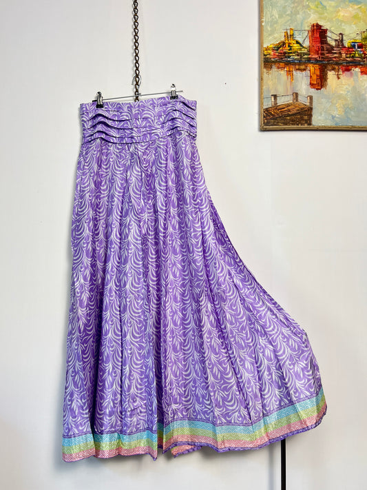 Vintage Saree Silk Pleated Skirt