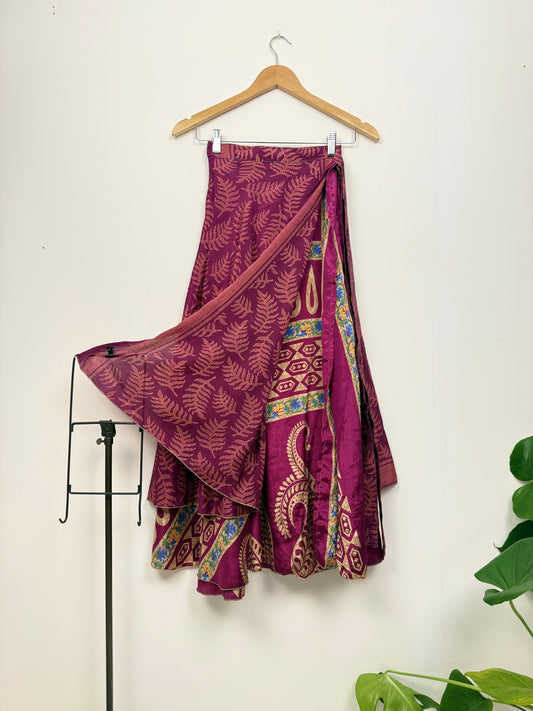 Vintage Saree Silk Wrap Skirt