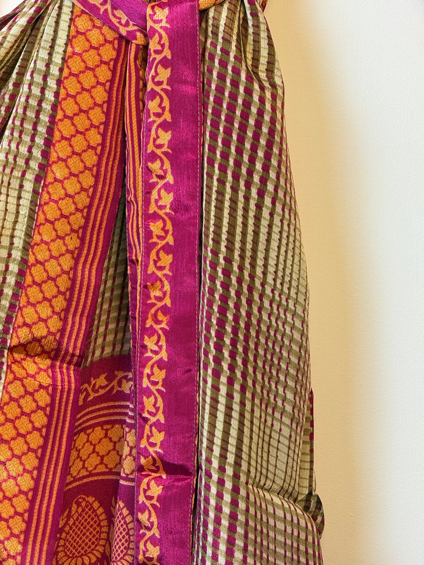 Vintage Saree Silk Kimono / Duster - Long