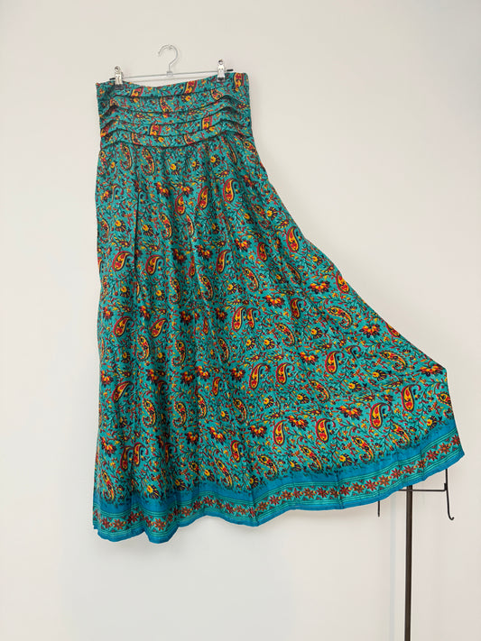 Vintage Saree Silk Pleated Skirt