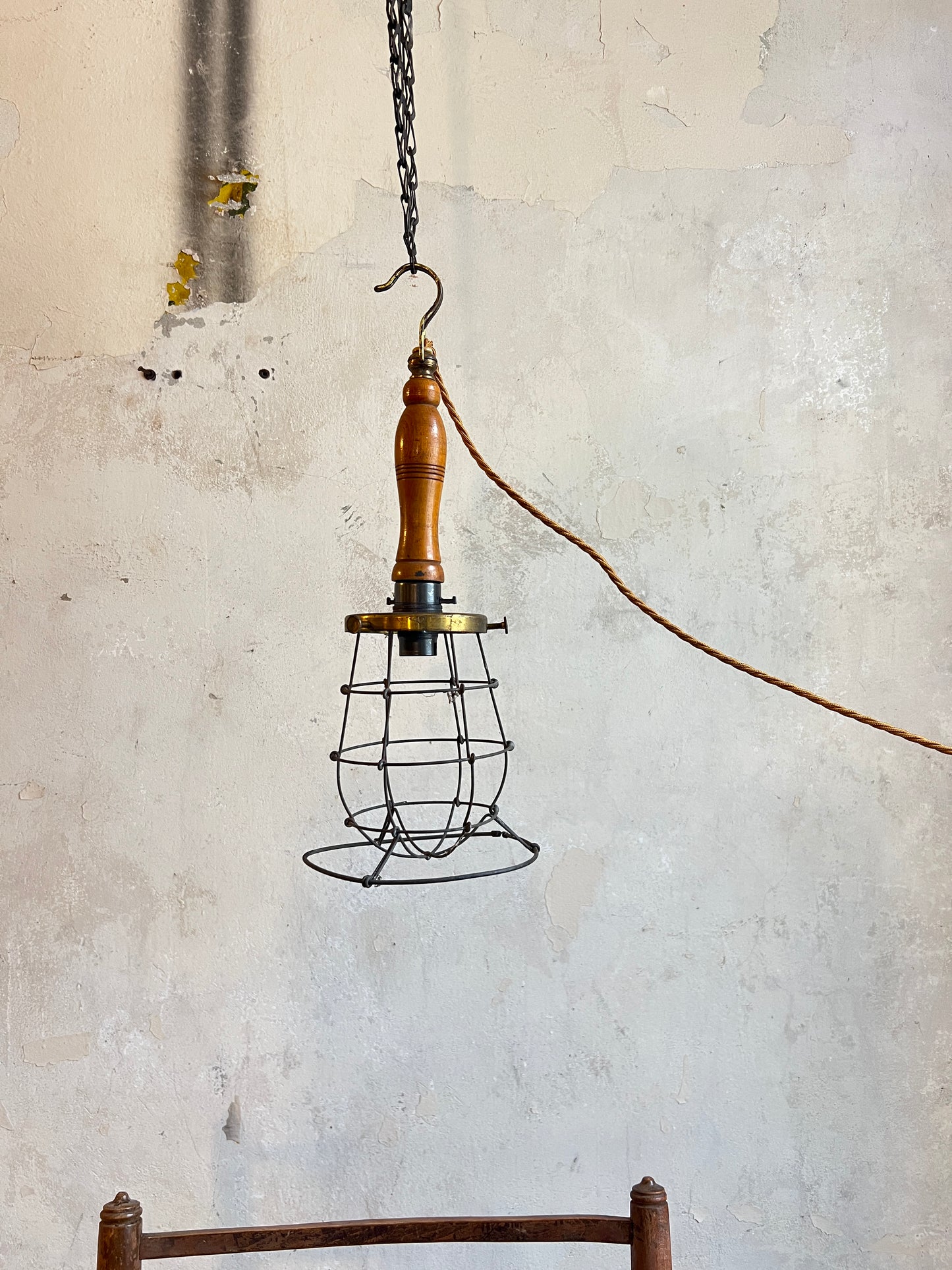 Boxwood & Brass Inspection Lamp c1920