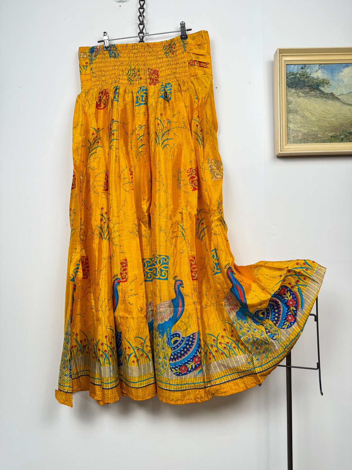 Vintage Saree Silk Pleated Skirt