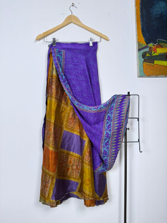 Vintage Saree Silk Wrap Skirt