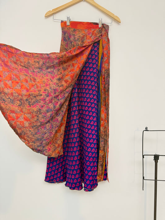 Vintage Saree Silk Wrap Skirt