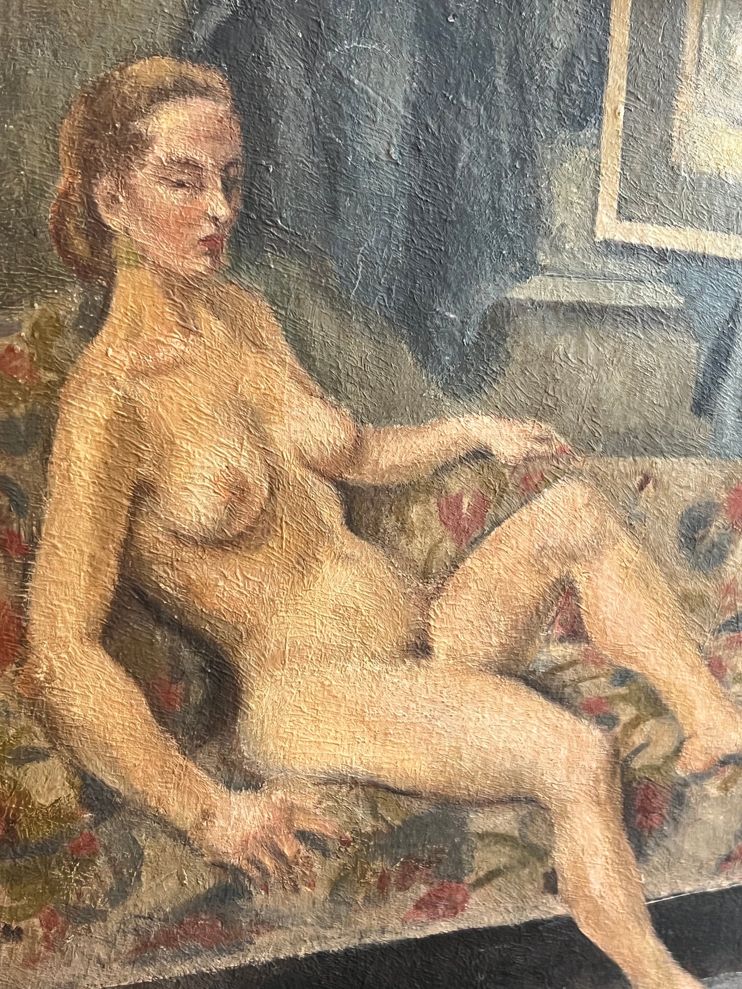 Reclining Nude on Chaise / British Art School, (c. 1930s)