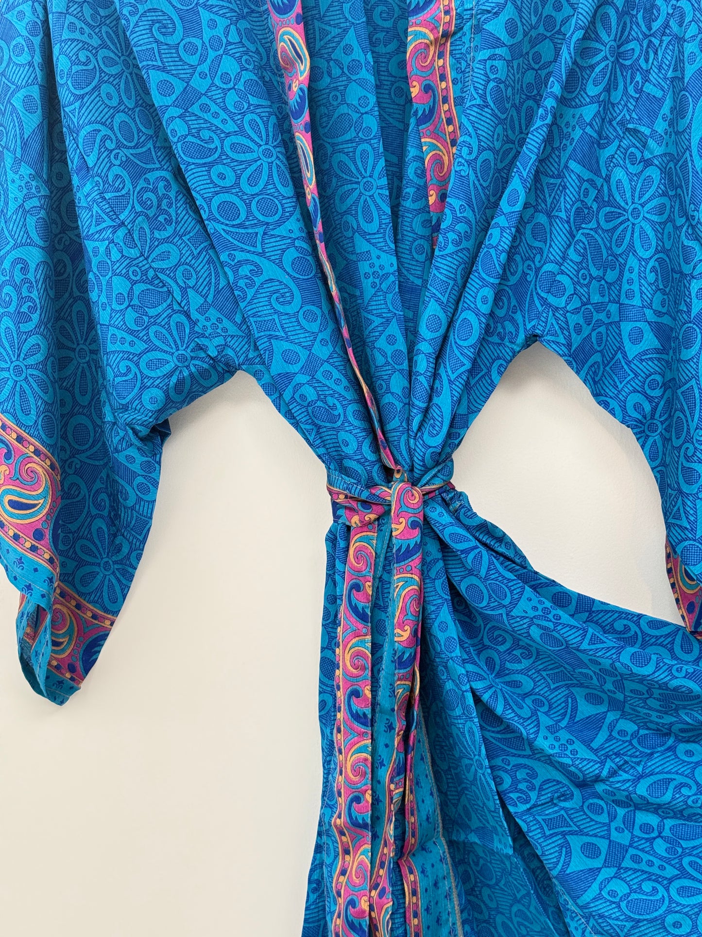 Vintage Saree Silk Kimono / Duster - Short