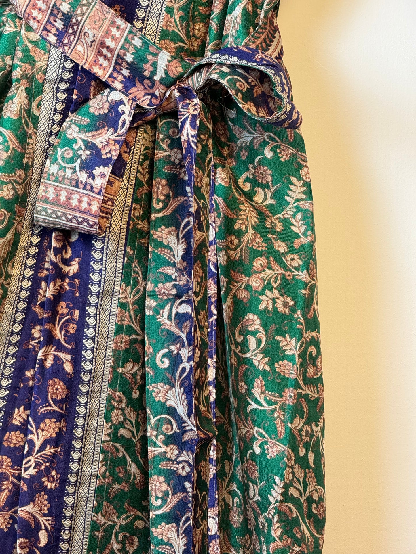 Vintage Saree Silk Kimono / Duster - Long