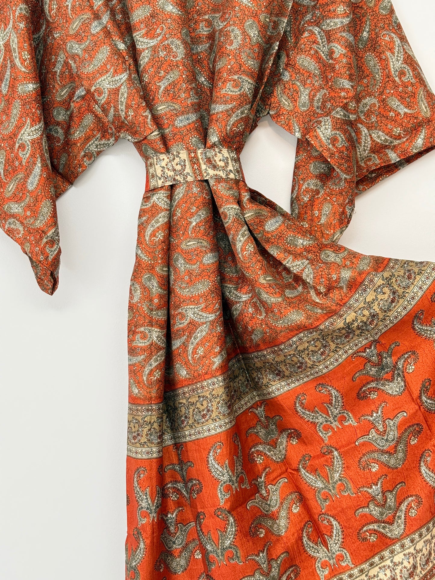 Vintage Saree Silk Kimono / Duster - Long