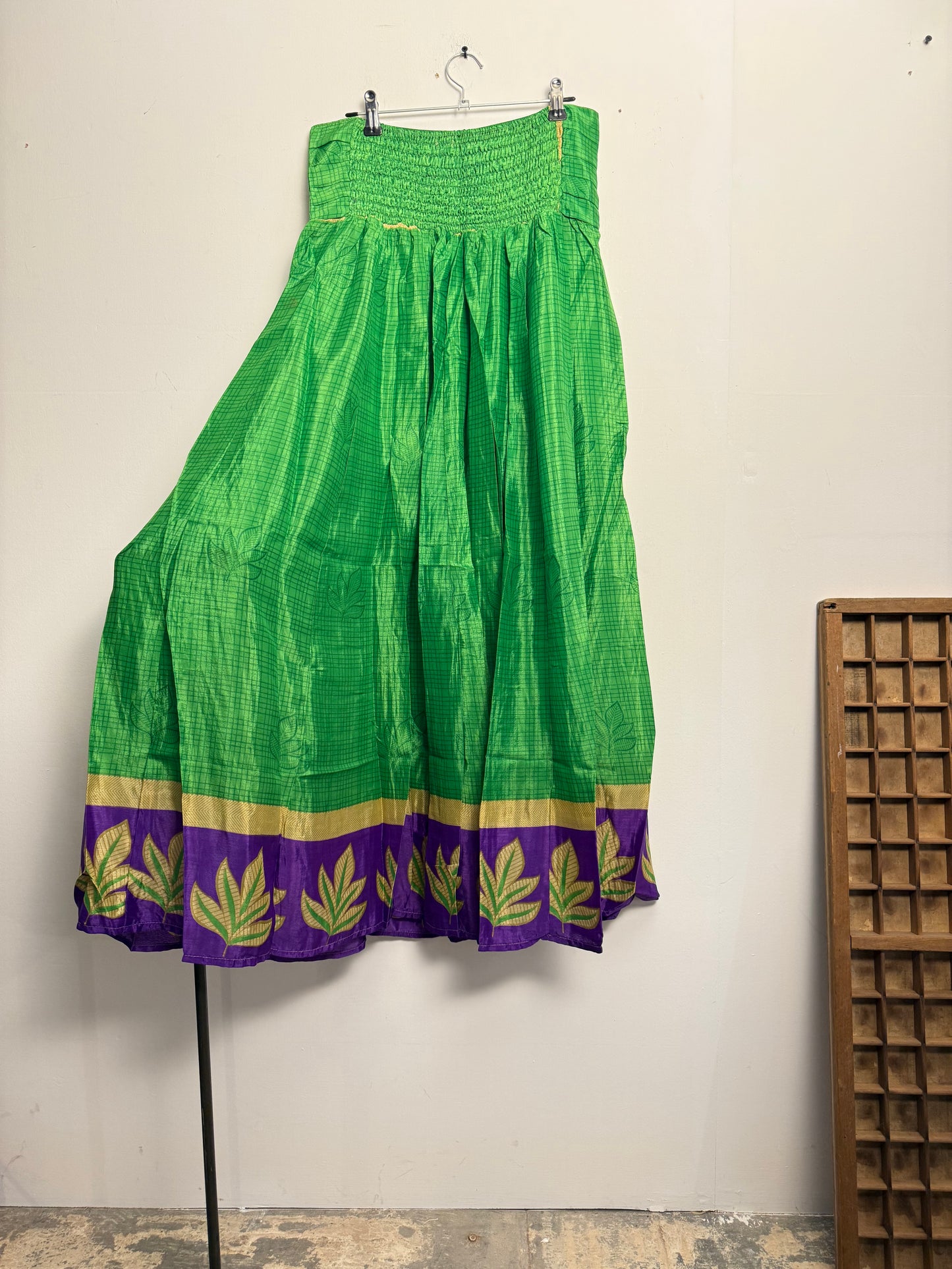Vintage Saree Silk Pleated Skirt