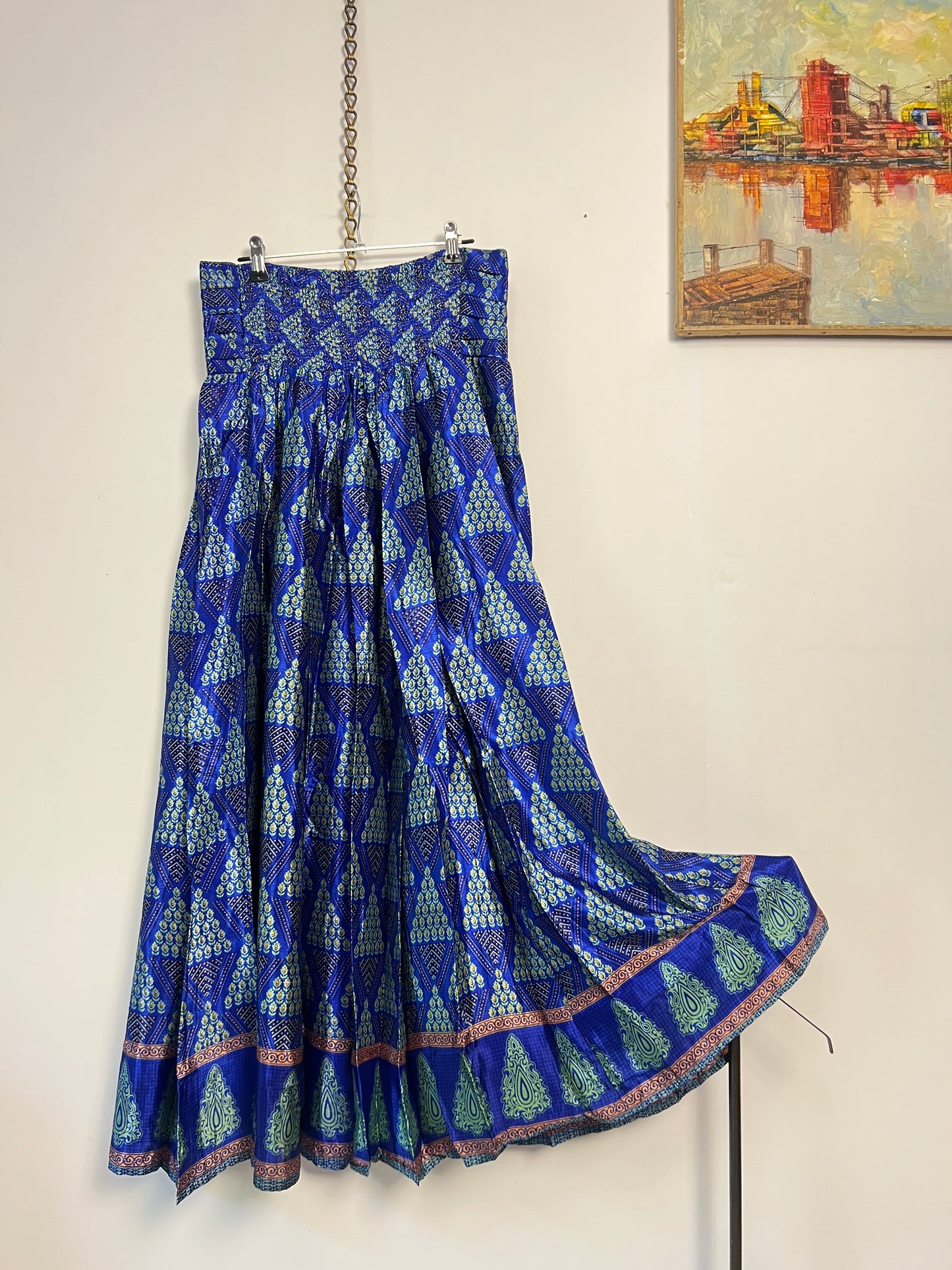 Vintage Saree Silk Pleated Skirt