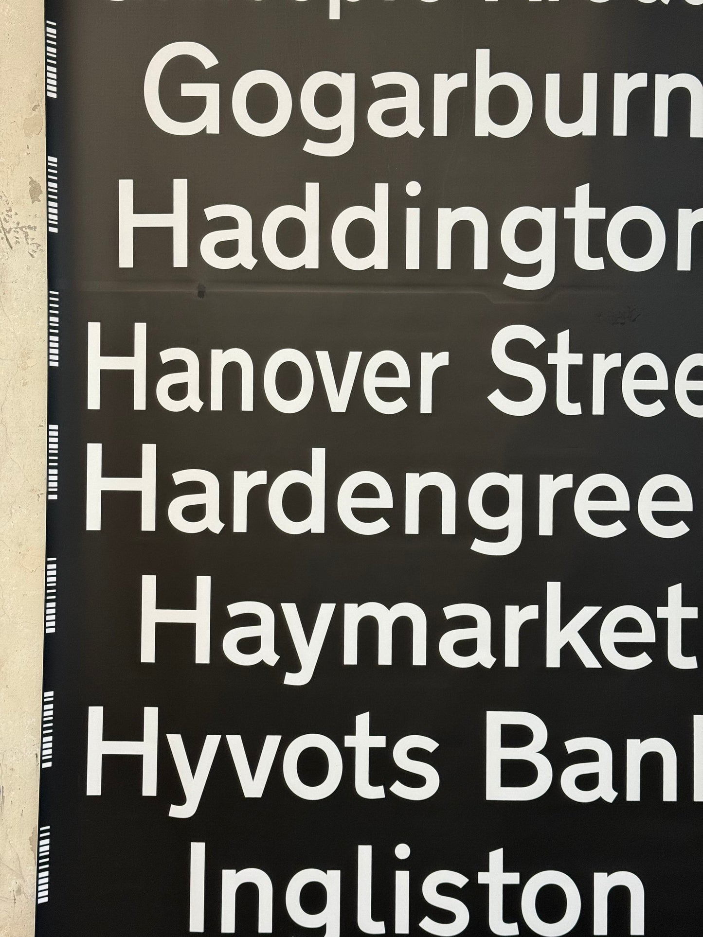 Edinburgh Destination Bus Blind - Frederick Street to Juniper Green