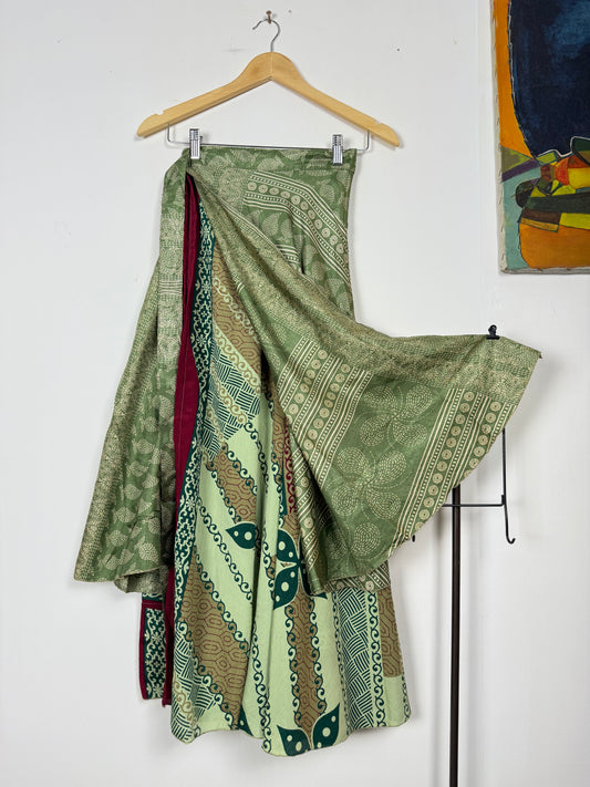 Vintage Saree Silk Wrap Skirt
