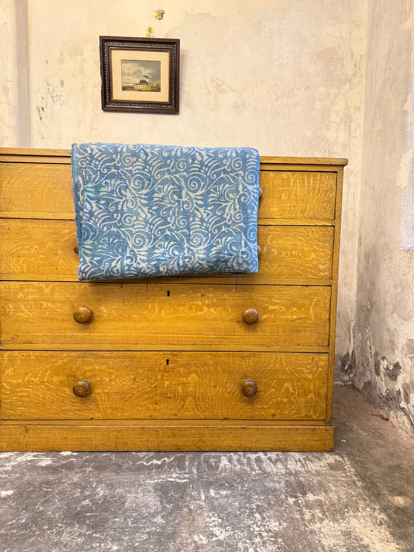 A Finestitch Indigo Kantha Quilt with Indigo over-print.