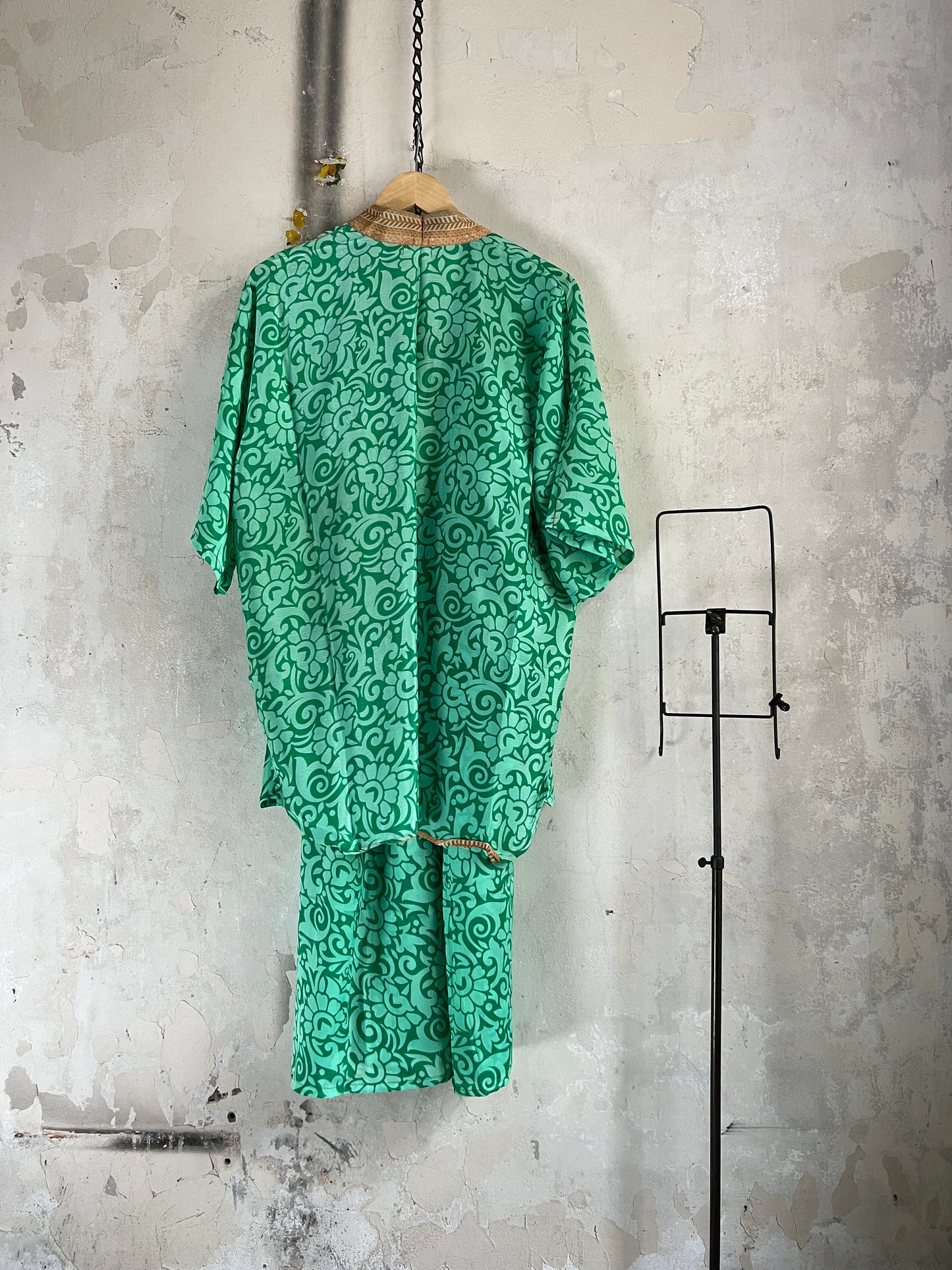 Vintage Saree Silk Trousers & Shirt Co-ordinated Set