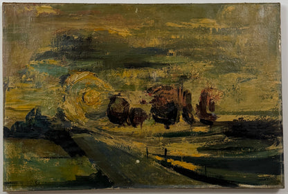 Abstract Landscape with Nude Study Verso - British School, c.1930s–40s