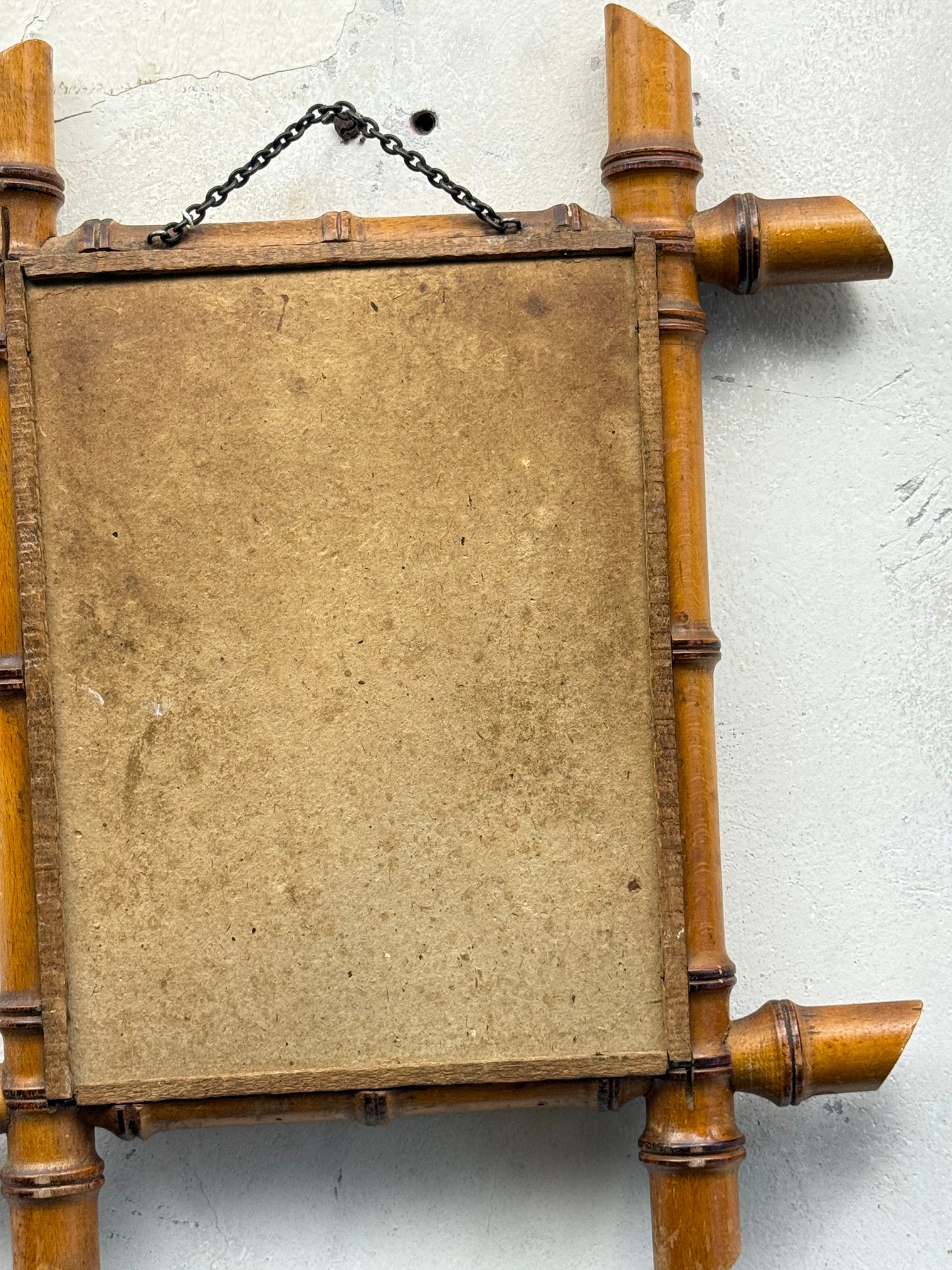 An Early 20thC French Faux Bamboo Mirror - Small