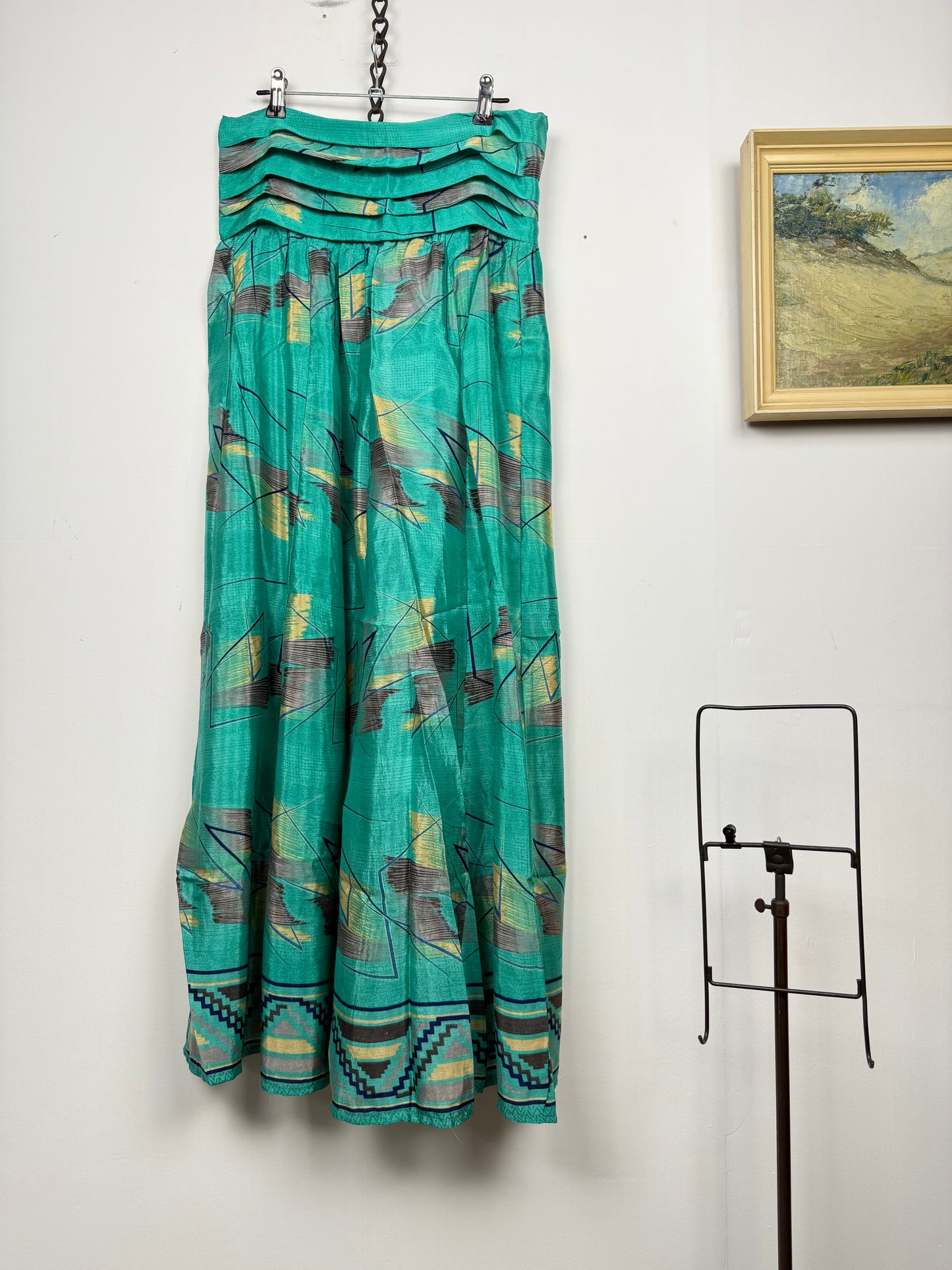 Vintage Saree Silk Pleated Skirt