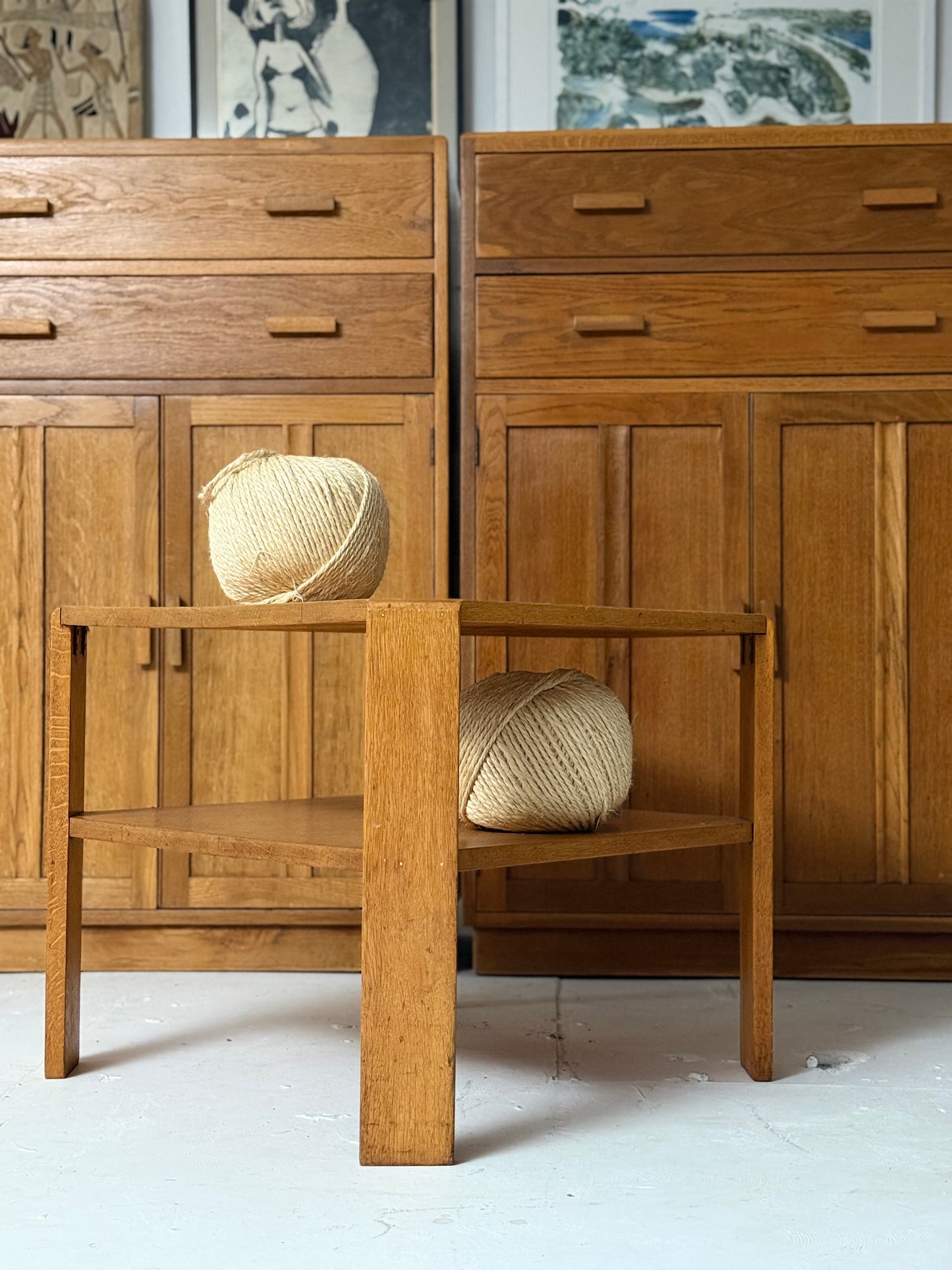 Two Tier Oak Lamp Table - English 1930’s