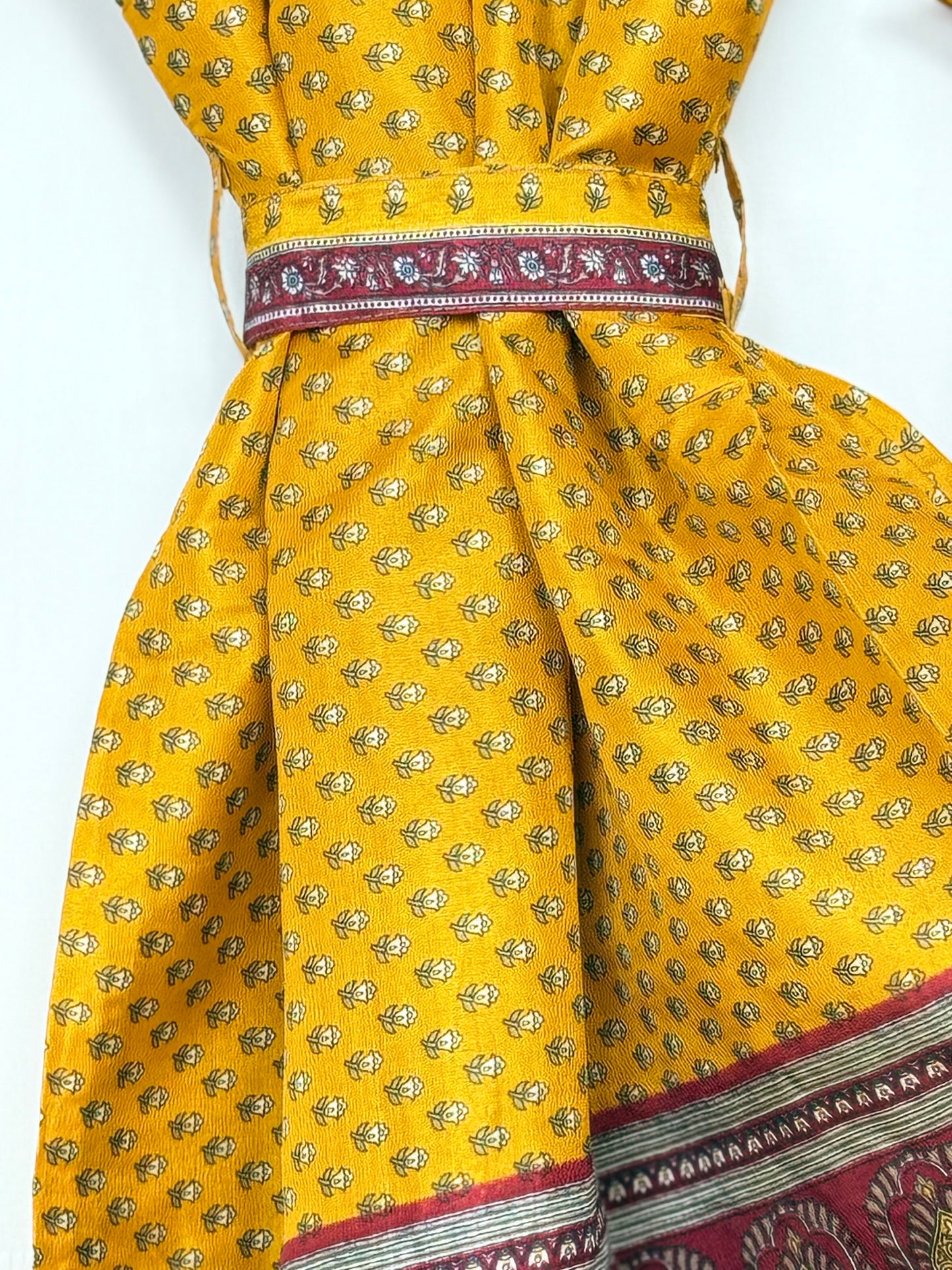Vintage Saree Silk Kimono / Duster - Long