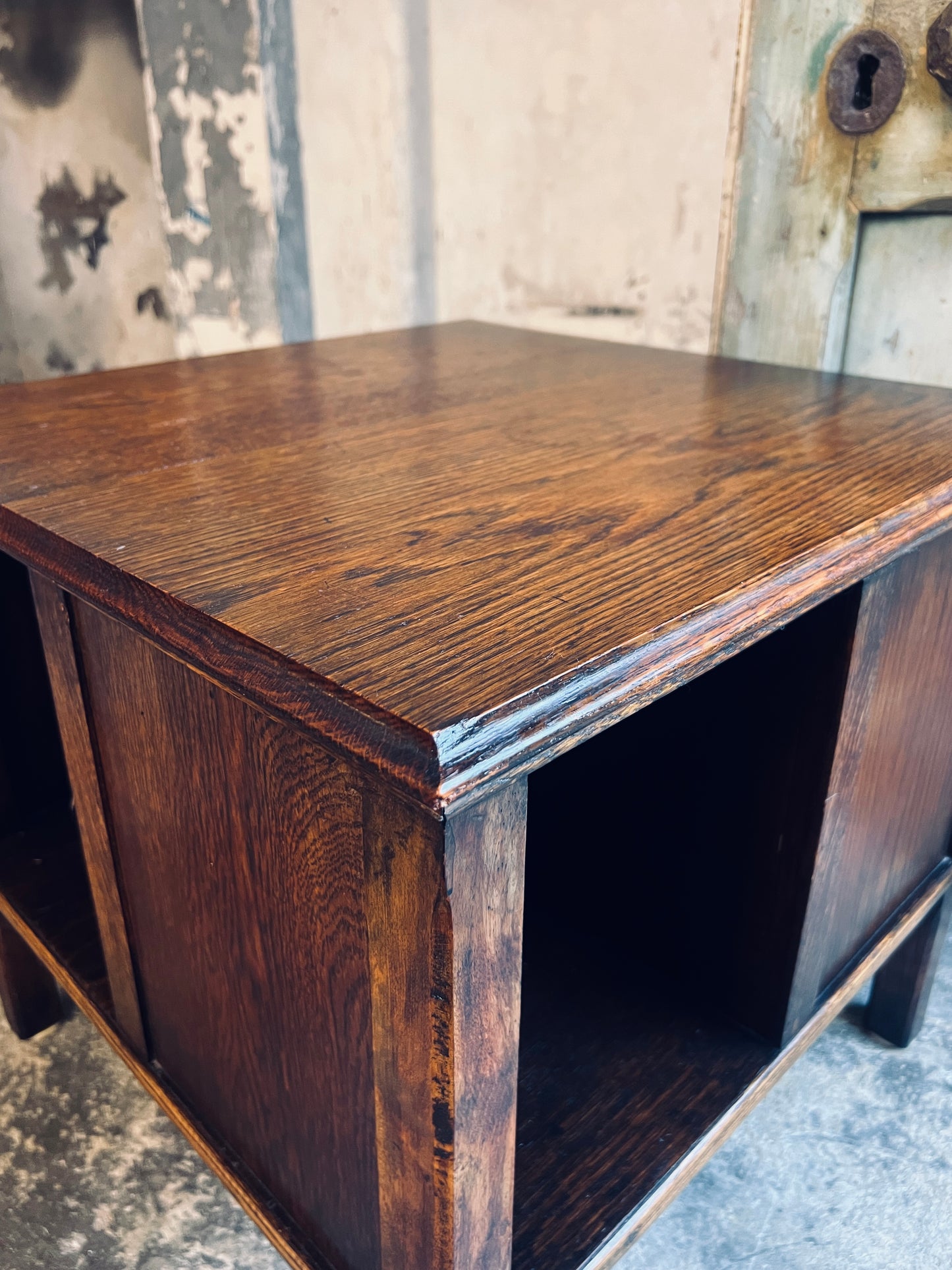 1920’s Four Sided Oak Bookcase & Side Table
