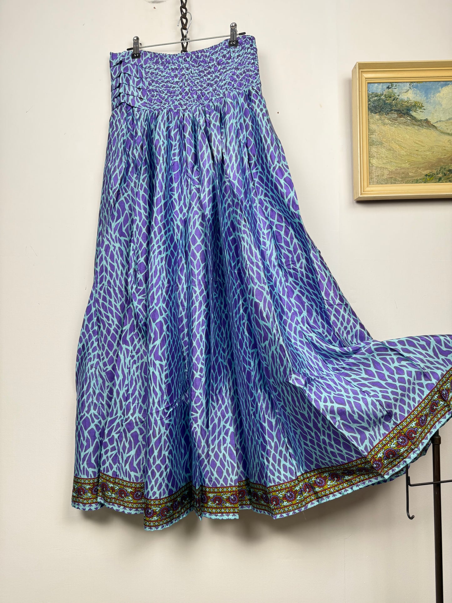 Vintage Saree Silk Pleated Skirt