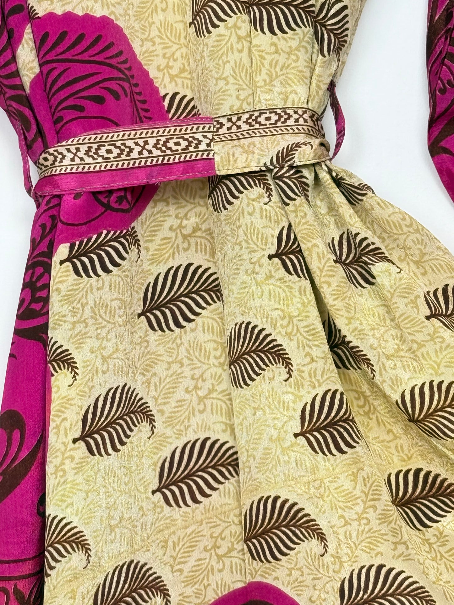 Vintage Saree Silk Kimono / Duster - Long