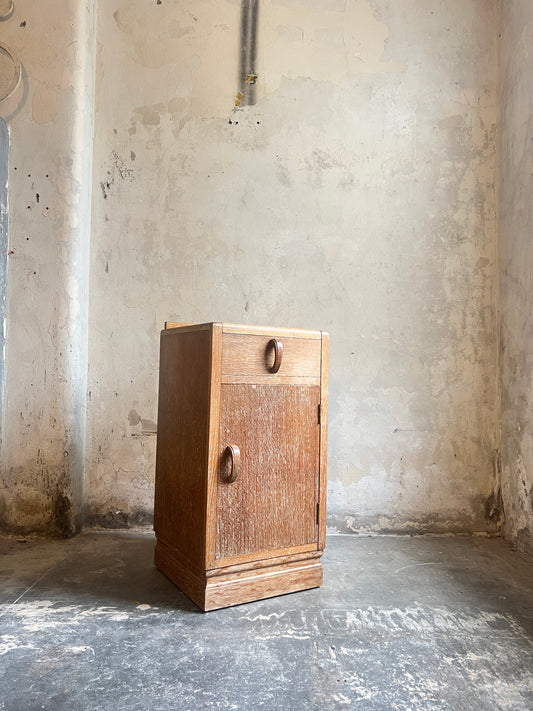 1930’s Limed Oak Bedside Cabinet