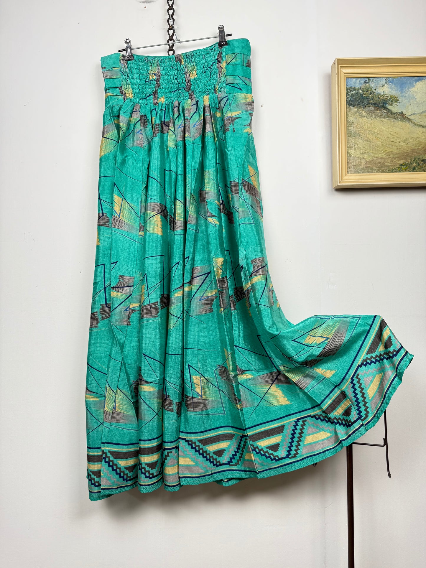 Vintage Saree Silk Pleated Skirt