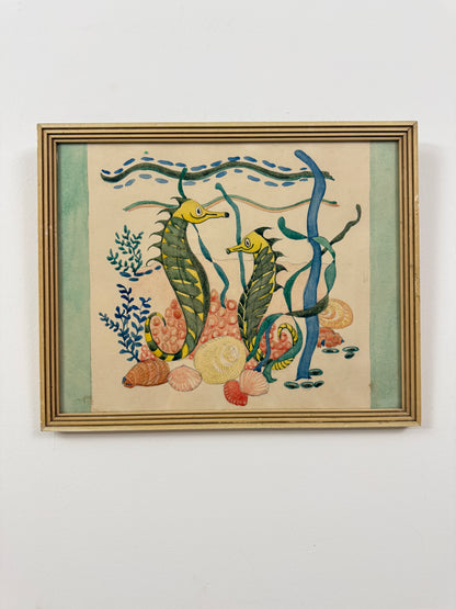 Dandy and Joan | Original Seahorse Watercolour | c.1930–1950