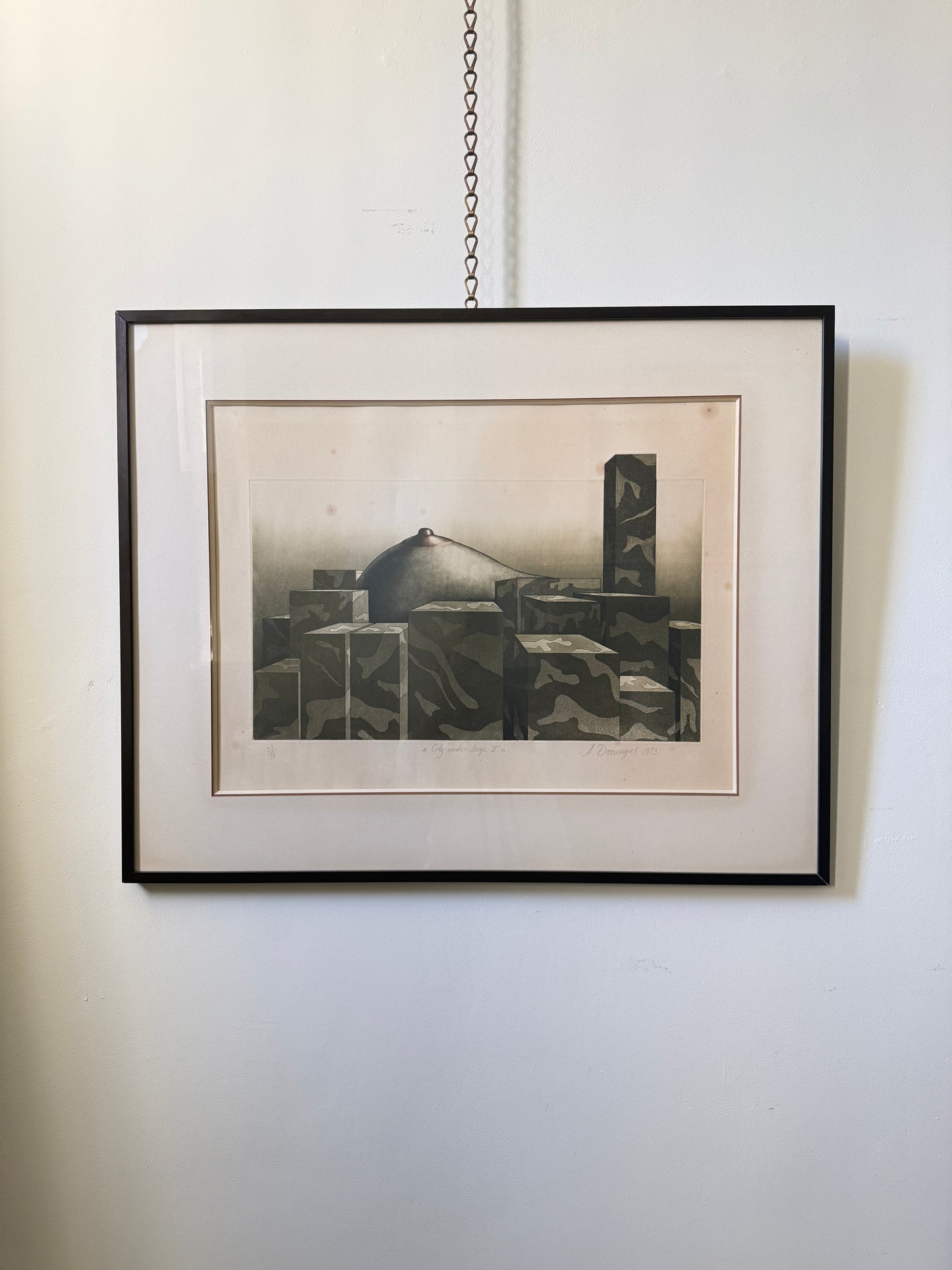 Achilleas Droungas (1940–2015) | City Under Siege II | Original Signed Etching | 1973